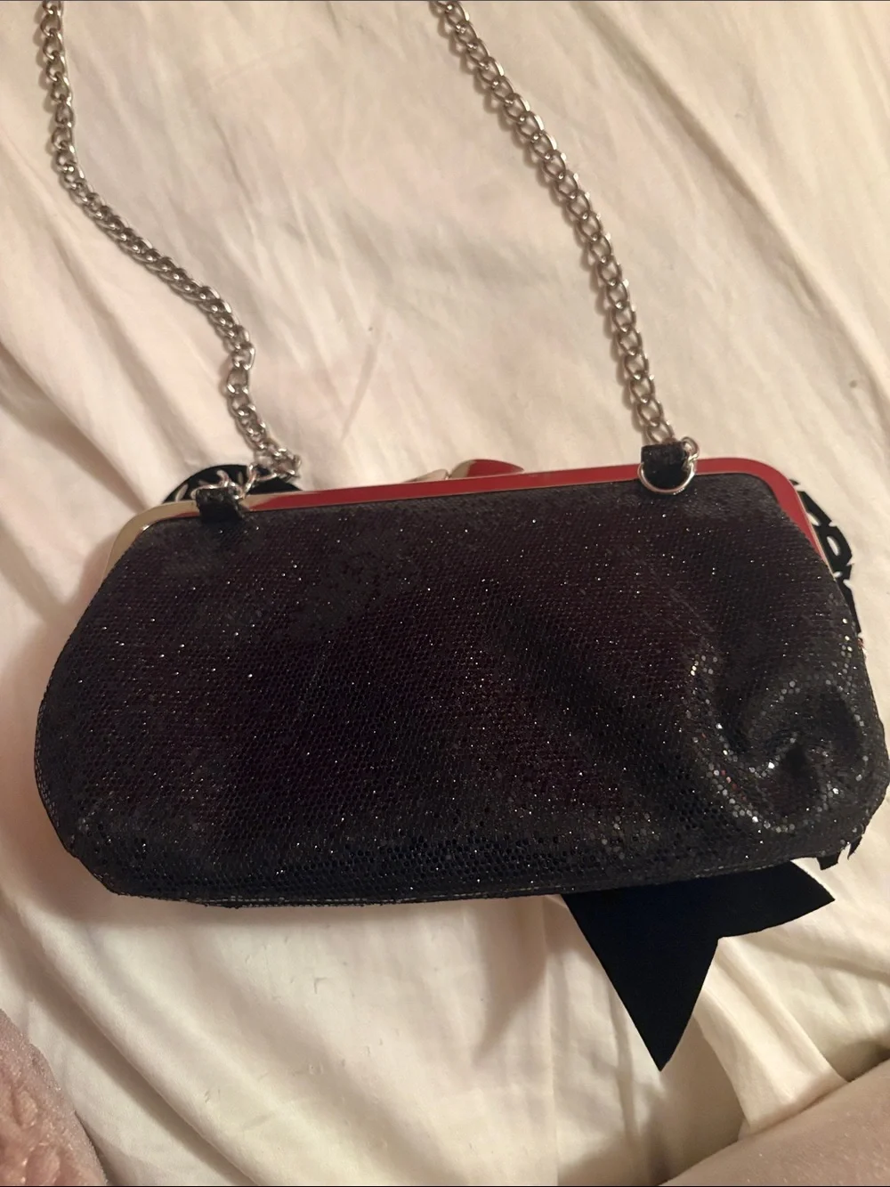 Black Bow Clutch Evening Bag